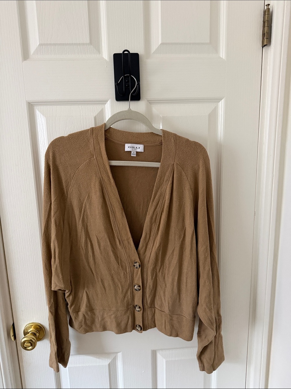 Gilli Lightweight Tan Button-Front Cardigan